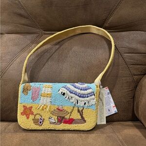 VIRAL TJ MAXX Colorful Beach Scene Beaded Bag